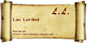 Lax Loránd névjegykártya